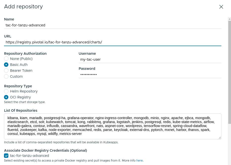 Adding the private repository