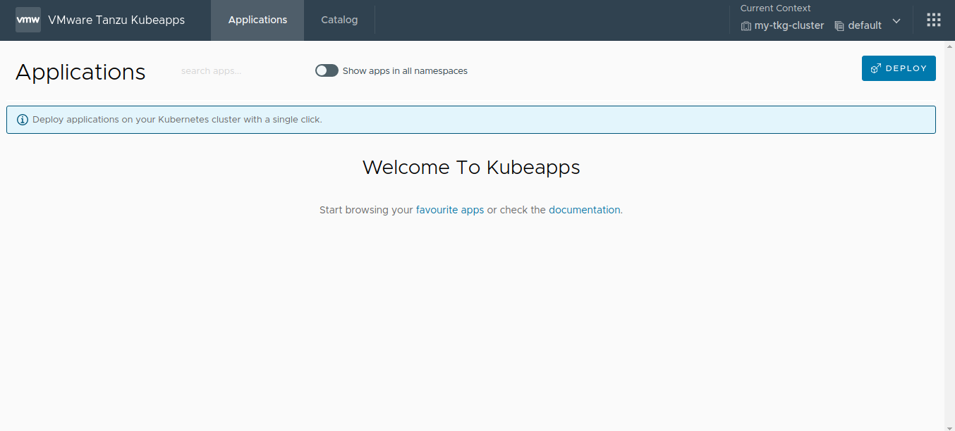 Kubeapps home